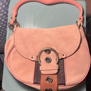 Cole Haan Pink Boho Seude Buckle Bag. Never used!